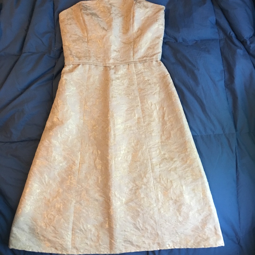 BCBG gold/nude strapless dress